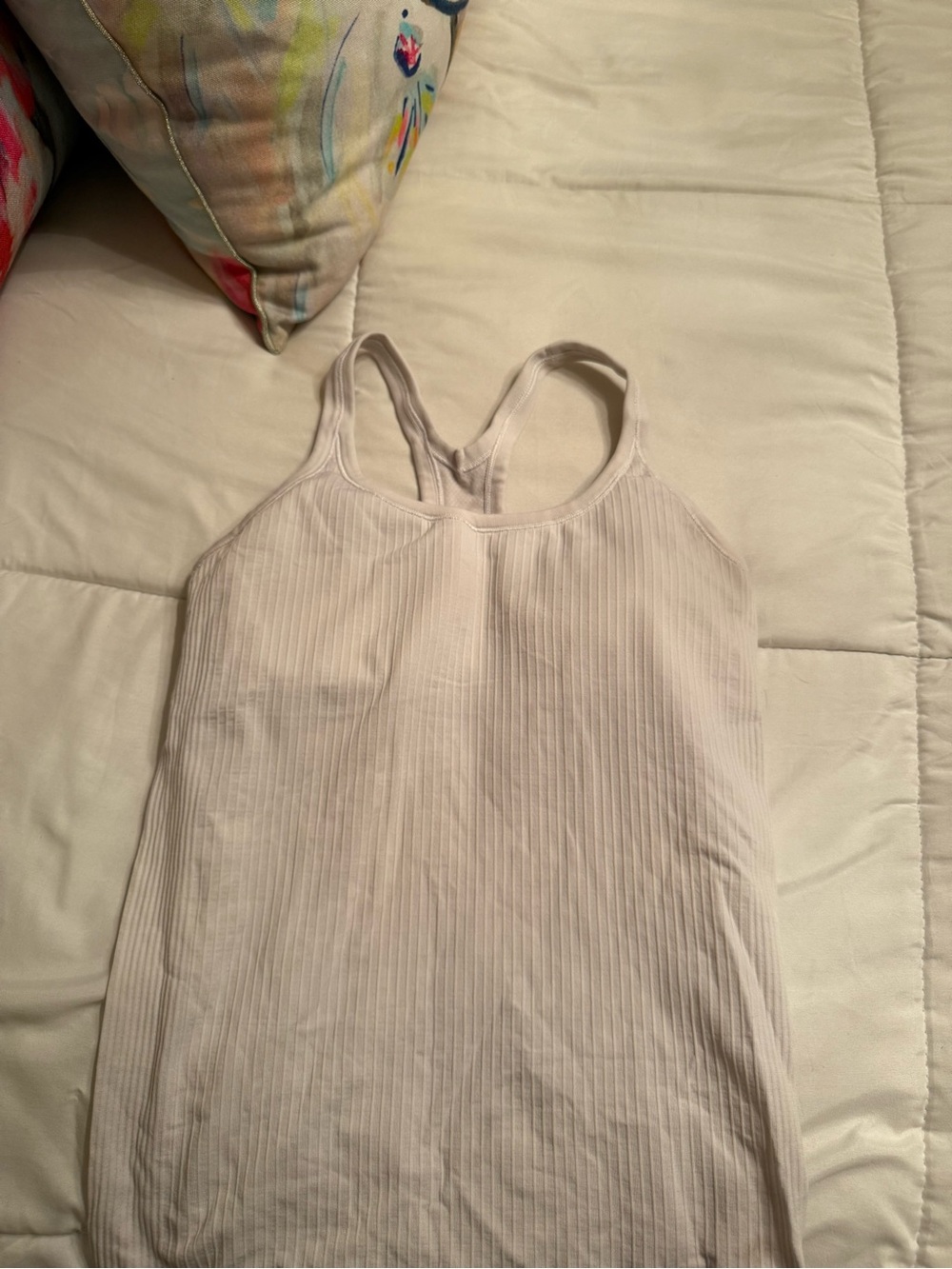 lululemon athletica Cream Ribbed Racerback Tank